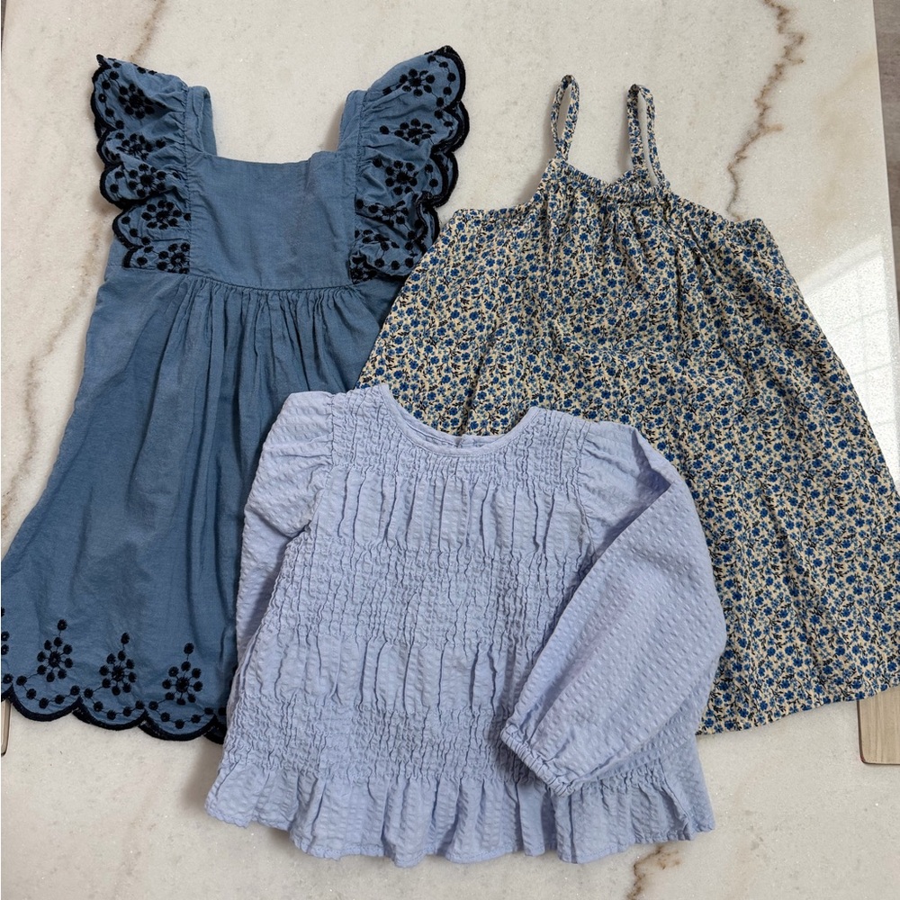 H&M ZARA GIRLS DRESS TOP BUNDLE LOT TRIO SIZE 18-24m